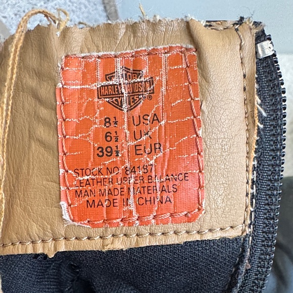 Harley-Davidson Women’s Black Leather Harness Moto Boots with Zip Sz 8.5 - Picture 7 of 10